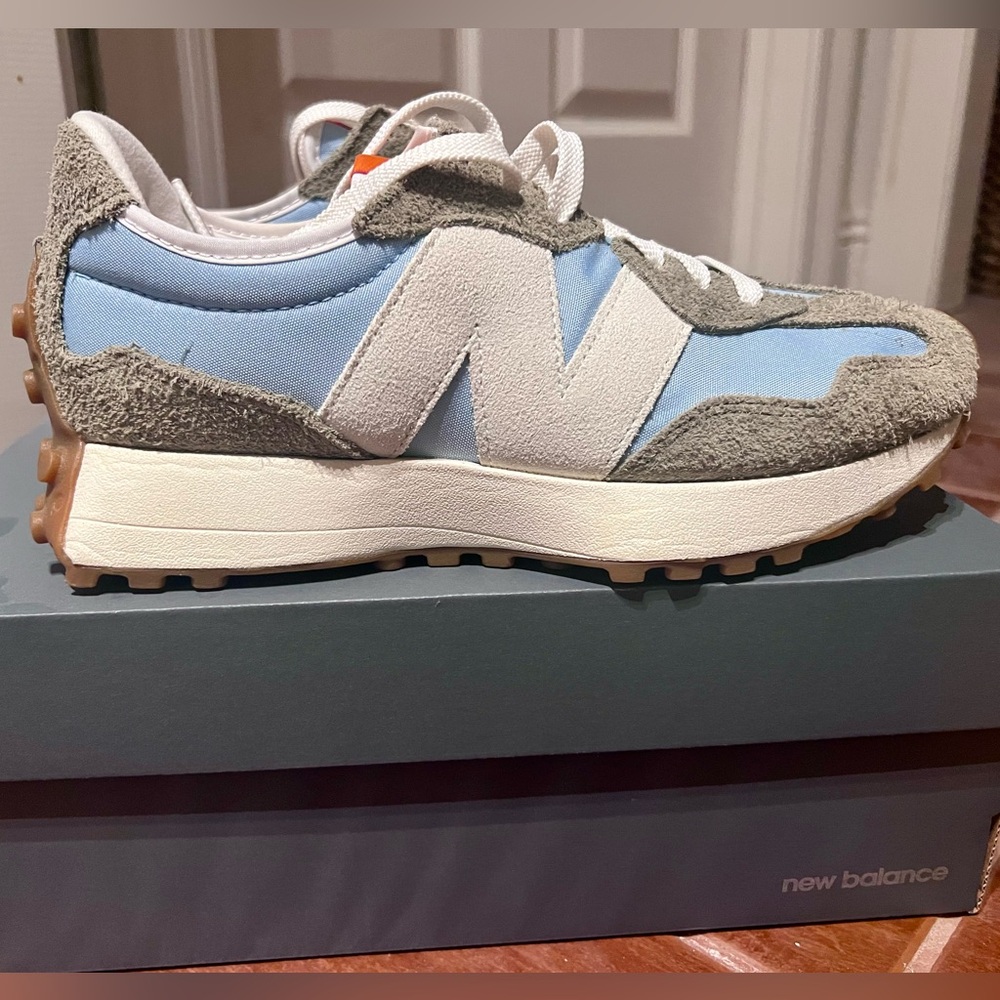 New Balance Sky Blue and Gray Athletic Shoes